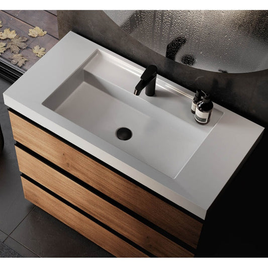 Set mobilier baie (masca stativa cu 3 sertare si lavoar) Kolpa San Harmony 100x48xH90, stejar natur