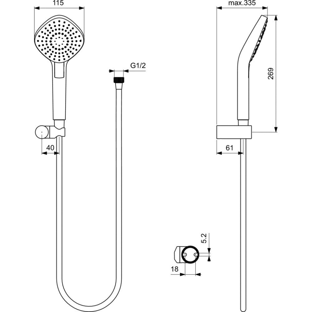 Set promo Sistem dus incastrat fara termostat Ideal Standard Ceraplan IdealRainCube