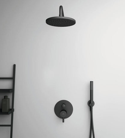 Set promo Sistem dus incastrat fara termostat Ideal Standard IdealRain, cu baterie rotunda, negru mat