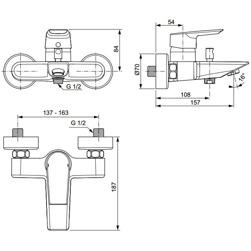 Ideal Standard Tesi Set Promo 3 in 1 pentru cada si dus