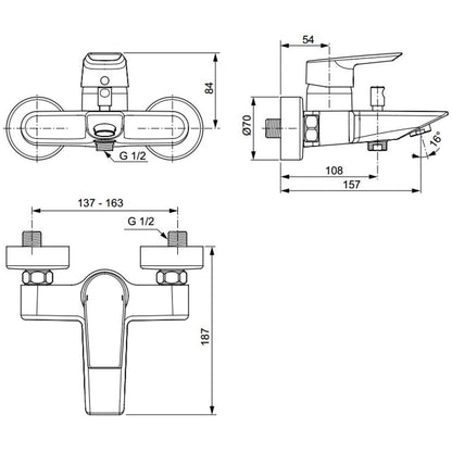 Ideal Standard Tesi Set Promo 3 in 1 pentru cada si dus