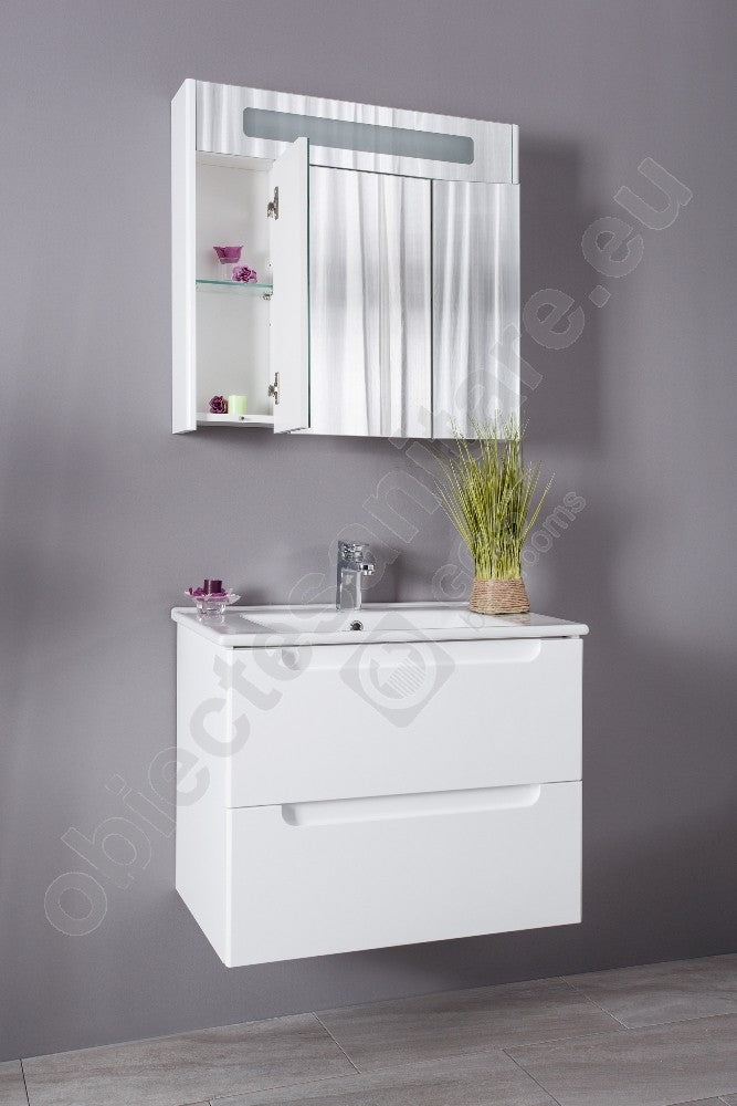Dulap baie cu oglinda si fanta de lumina 75x15xH70 cm Arthema Vela
