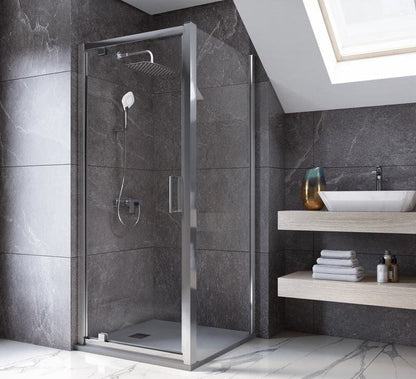 Cabina dus dreptunghiulara cu usa batanta si perete fix Ideal Standard Connect 2 PV 95x80 cm