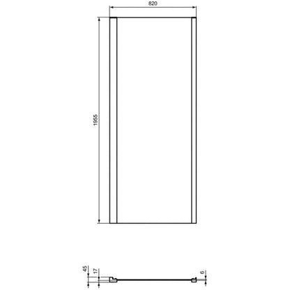 Cabina dus dreptunghiulara cu usa glisanta Ideal Standard Connect 2 100x85 cm