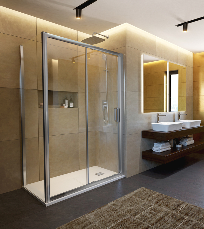 Cabina dus dreptunghiulara cu usa glisanta Ideal Standard Connect 2 120x70 cm