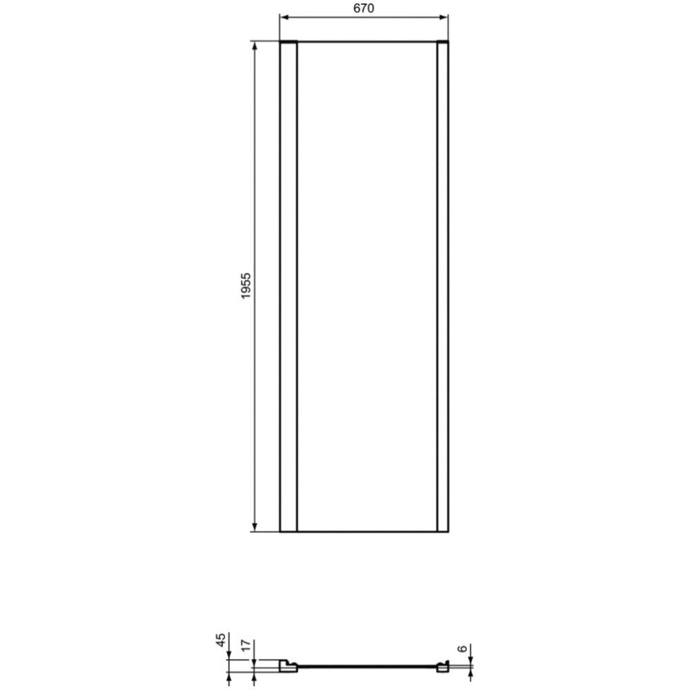 Cabina dus dreptunghiulara cu usa glisanta Ideal Standard Connect 2 120x70 cm