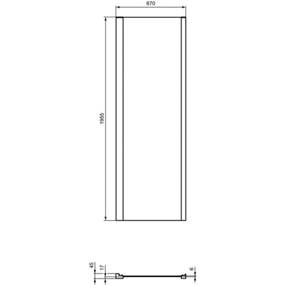 Cabina dus dreptunghiulara cu usa glisanta Ideal Standard Connect 2 120x70 cm