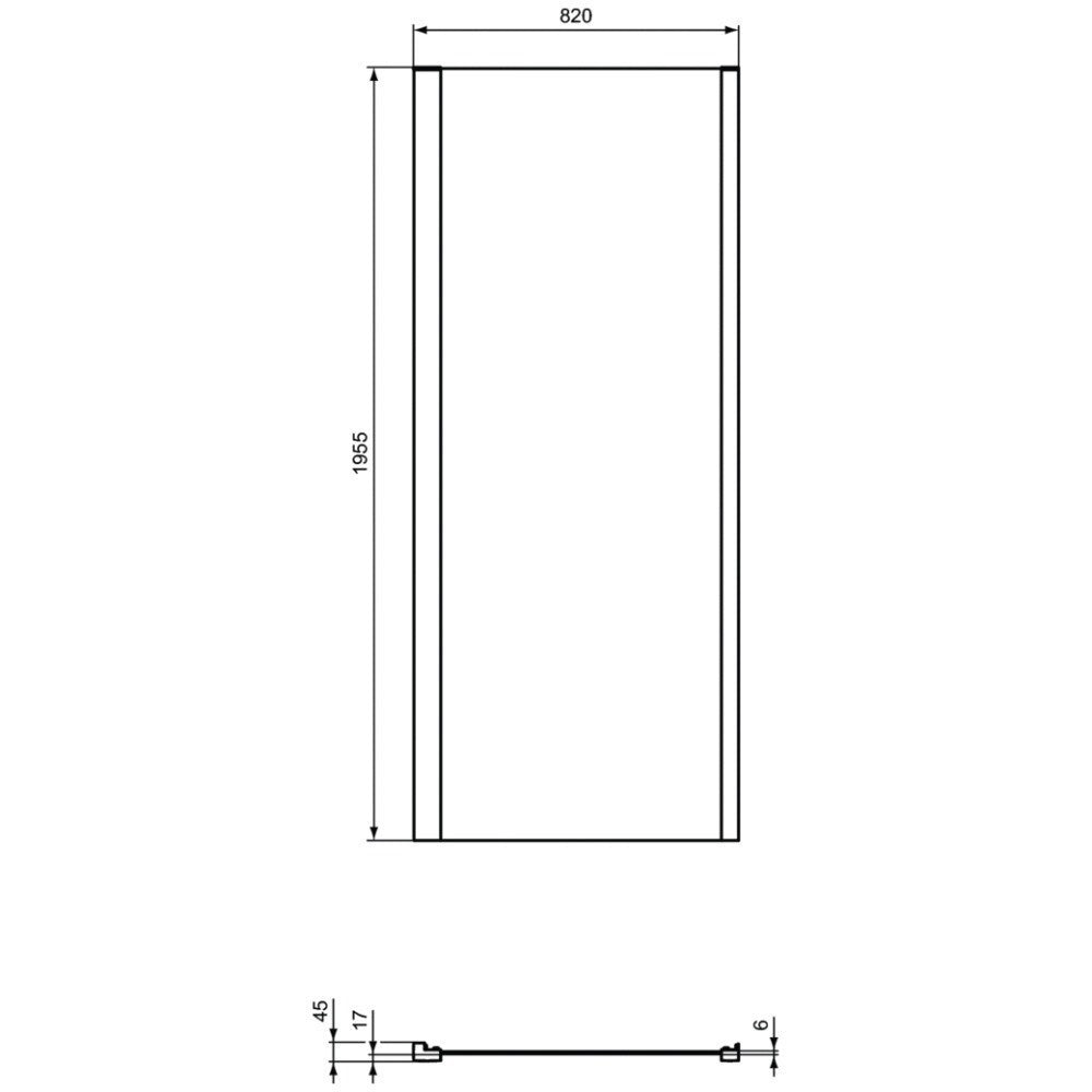 Cabina dus dreptunghiulara cu usa glisanta Ideal Standard Connect 2 120x85 cm, profil negru