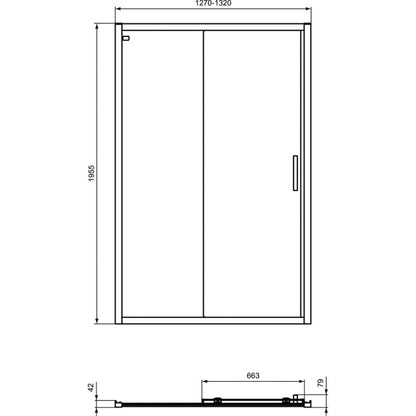 Cabina dus dreptunghiulara cu usa glisanta Ideal Standard Connect 2 130x80 cm