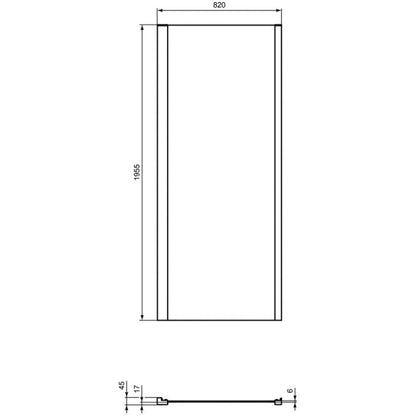 Cabina dus dreptunghiulara cu usa plianta Ideal Standard Connect 2 70x85 cm
