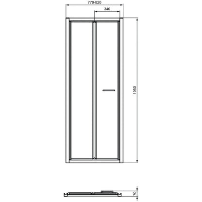 Cabina dus patrata cu usa plianta Ideal Standard Connect 2 80x80 cm