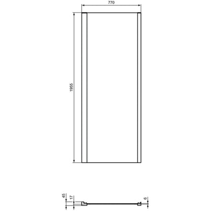 Cabina dus dreptunghiulara cu usa plianta Ideal Standard Connect 2 100x80 cm