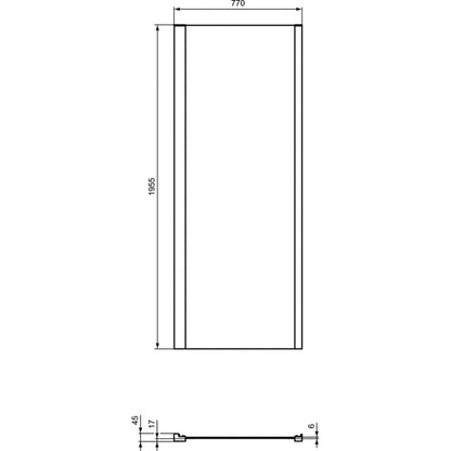 Cabina dus dreptunghiulara cu usa glisanta Ideal Standard Connect 2 130x80 cm
