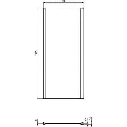 Cabina dus dreptunghiulara cu usa glisanta Ideal Standard Connect 2 130x90 cm