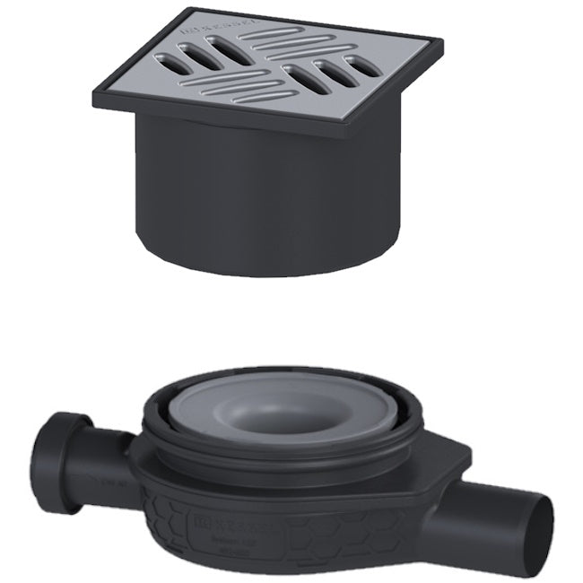 Set promo Sifon pardoseala de trecere Kessel System 125 Basic cu capac inox