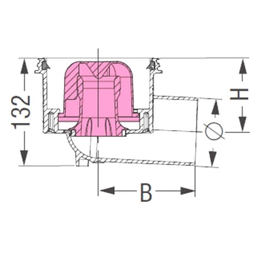 Corp sifon de pardoseala Kessel Practicus cu iesire laterala Ø11 cm