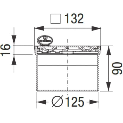 Piesa superioara cu capac din inox Kessel System 125 Ø12 cm cu inchidere