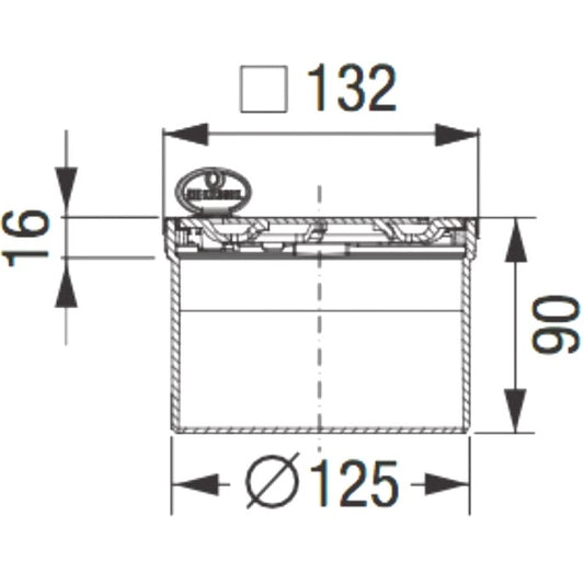 Piesa superioara cu capac din inox Kessel System 125 Ø12 cm cu inchidere