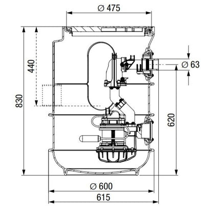 Kessel Aqualift F Basic Duo Tronic Statie de pompare cu instalare subterana, 2 pompe cu panou de comanda