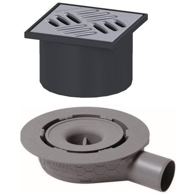 Set promo Sifon de dus Kessel System 125 Basic cu capac de inox