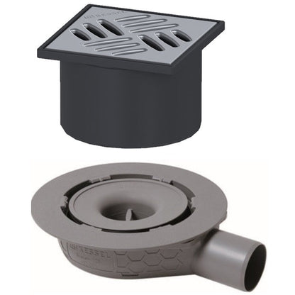 Set promo Sifon de dus Kessel System 125 Basic cu capac de inox
