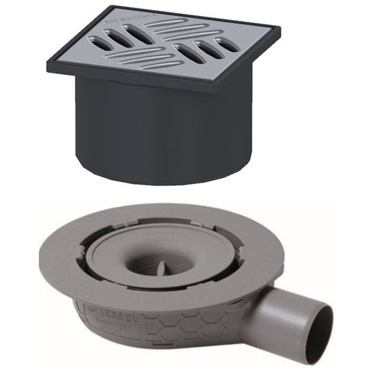 Set promo Sifon de dus Kessel System 125 Basic cu capac de inox