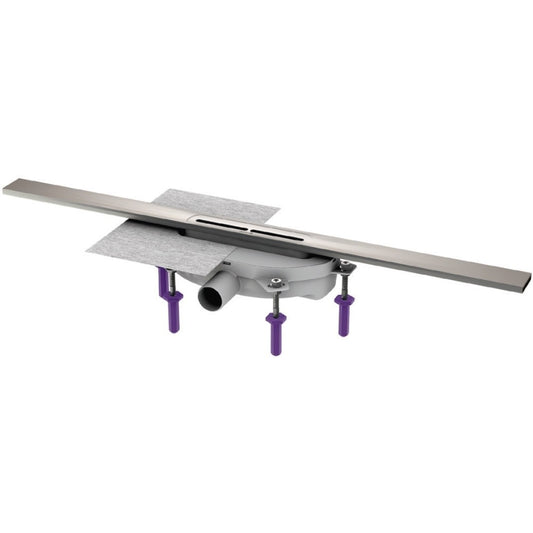 Rigola dus Kessel Linearis Infinity 60 cu clapeta Megastop si sita par, 110 cm, crom mat