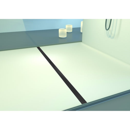 Rigola dus Kessel Linearis Infinity 90 completa 120 cm, negru mat