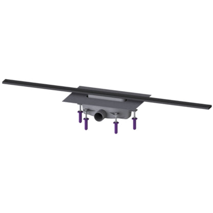 Rigola dus Kessel Linearis Infinity 60 cu clapeta Megastop si sita par, 90 cm, negru mat