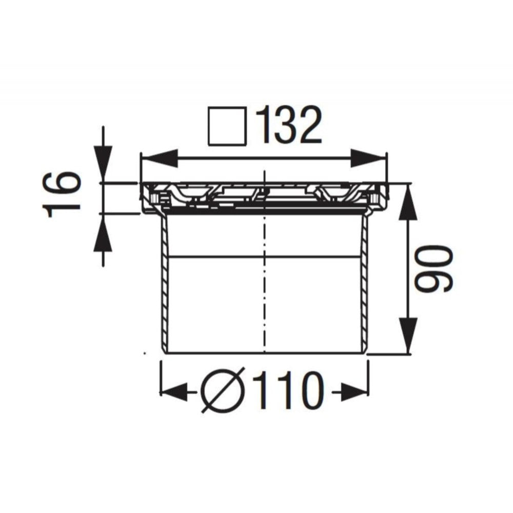 Piesa superioara si capac din inox pentru corp sifon Kessel Oval System 100 , fara cheie