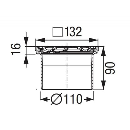 Piesa superioara si capac din inox pentru corp sifon Kessel Oval System 100 , fara cheie