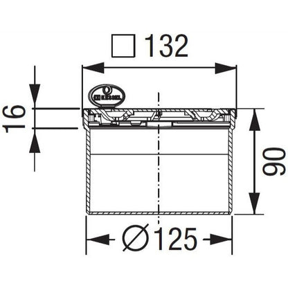 Piesa superioara cu capac din inox Kessel Spot System 125 12 cm, fara cheie