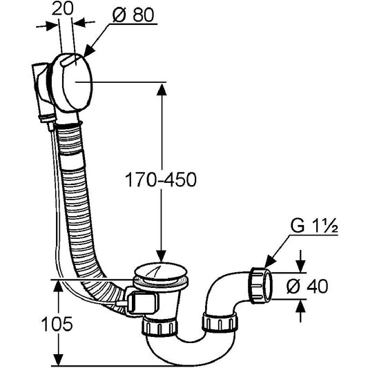 Kludi Rotexa Sifon cada cu preaplin