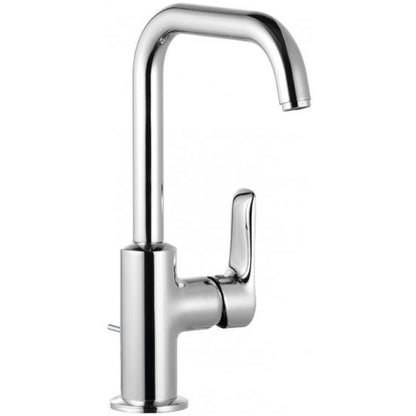 Baterie lavoar pe blat Kludi Pure&Solid, H28 cm, pipa pivotanta si ventil pop-up metalic