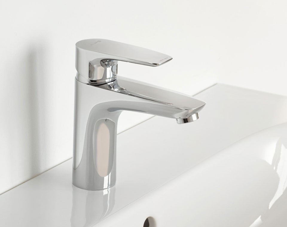 Baterie chiuveta baie Kludi Pure&Solid, H13 cm, ventil pop-up metalic