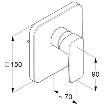 Kludi Pure&Style Baterie dus 15x15 cm, montaj incastrat