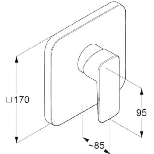 Kludi Pure&Style Baterie dus 17x17 cm, montaj incastrat