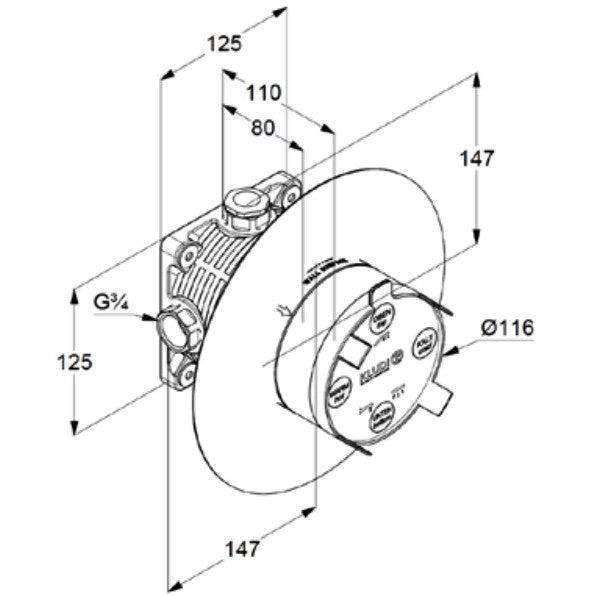Kludi Flexx Boxx Corp incastrat DN 20