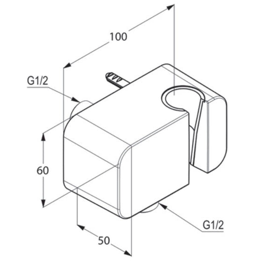 Kludi A-QA Racord de dus cu suport