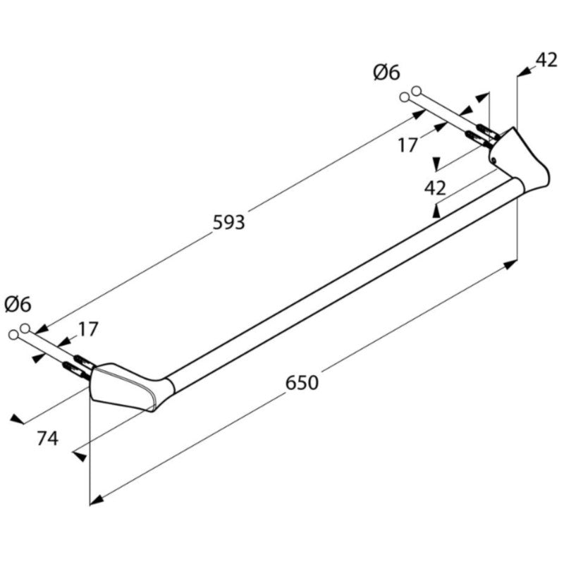 Kludi Amba Suport prosop baie tip bara 65 cm