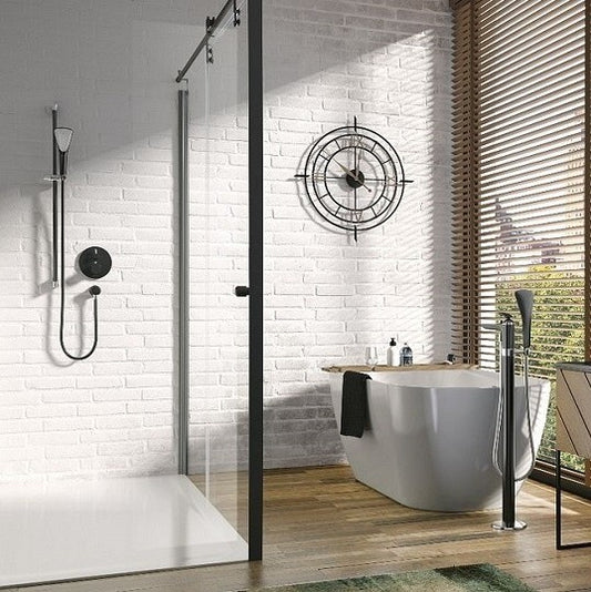 Kludi Balance Baterie cada dus cu termostat incastrata, negru mat