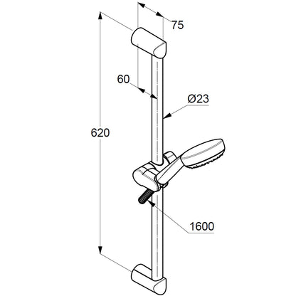 Kludi Logo 1S Set dus cu bara 60 cm