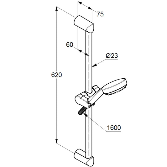 Kludi Logo 1S Set dus cu bara 60 cm
