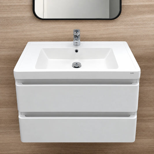 KUMA Hanna 80 alb lucios - detaliu set mobilier baie