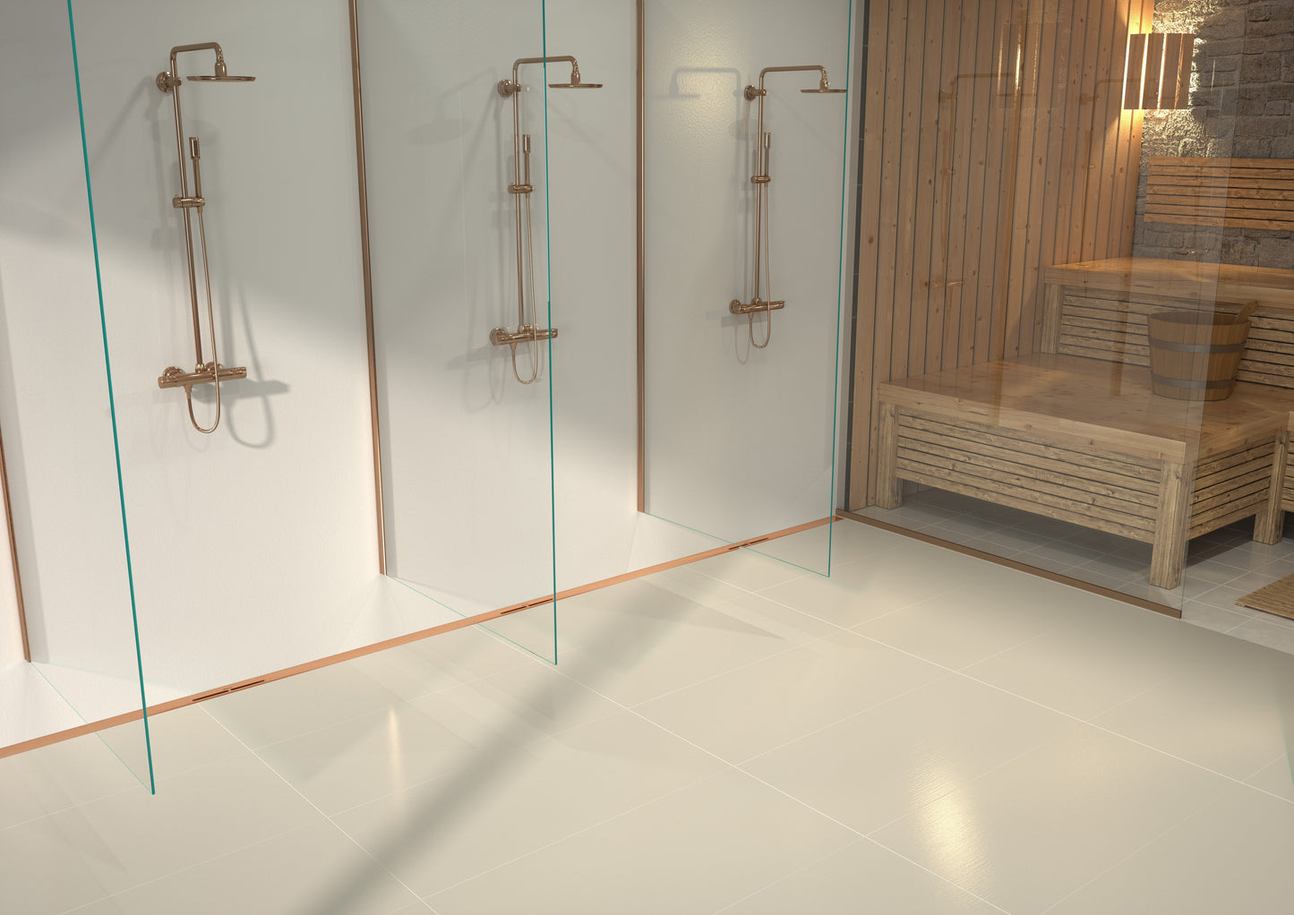 Rigola dus Kessel Linearis Infinity 90 completa 120 cm, bronz