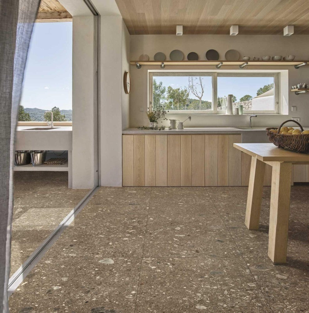 Gresie exterior portelanata rectificata bej 30x60 cm, Marazzi Mystone Ceppo di Gre Beige Strutturato