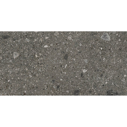 Gresie exterior portelanata rectificata antracit 30x60 cm, Marazzi Mystone Ceppo di Gre Antracite Strutturato