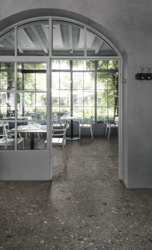 Gresie exterior portelanata rectificata antracit 30x60 cm, Marazzi Mystone Ceppo di Gre Antracite Strutturato