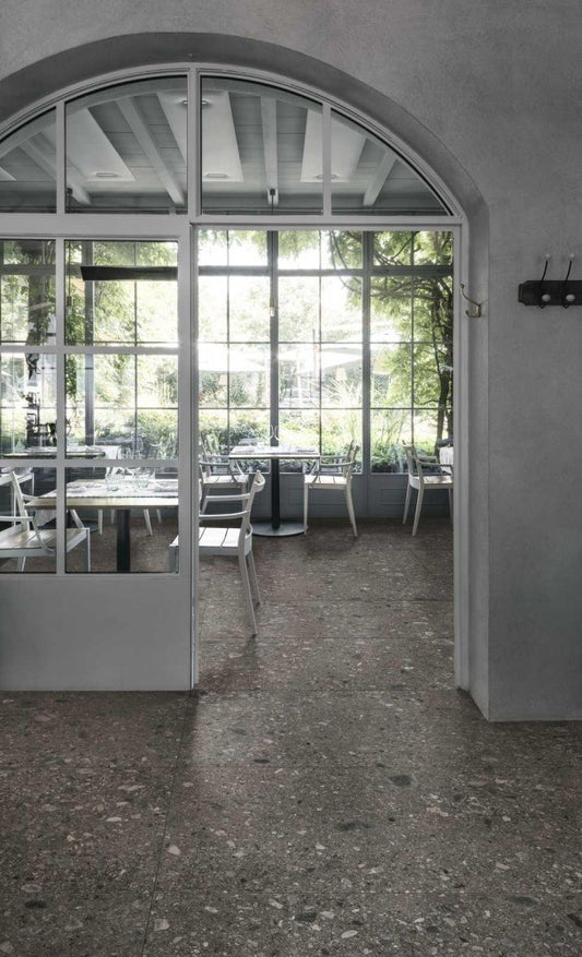 Gresie exterior portelanata rectificata antracit 30x60 cm, Marazzi Mystone Ceppo di Gre Antracite Strutturato