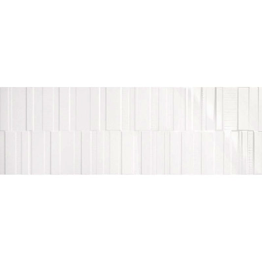 Faianta baie / bucatarie rectificata alba 30x90 cm, Marazzi Pure White Lux Struttura Code 3D